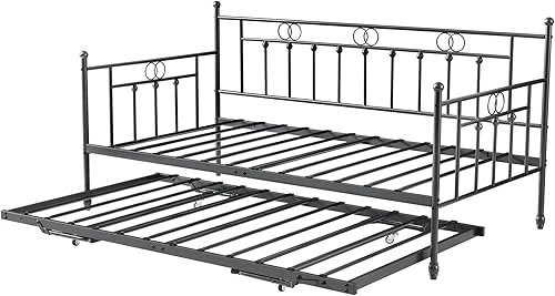 Miniatura 5 de kuurfuurdo Sofá cama de metal con nido cama nido emergente base de colchón de sofá cama de tamaño individual soporte de listones de metal muebles de