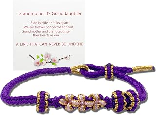 To My Granddaughter "A Link That Can Never Be Undone" Peach Blossom Bracelet, Granddaughter Bracelet from Grandma, Adjustable Braided Bracelets for Women, Comfortable Little Girls Jewelry