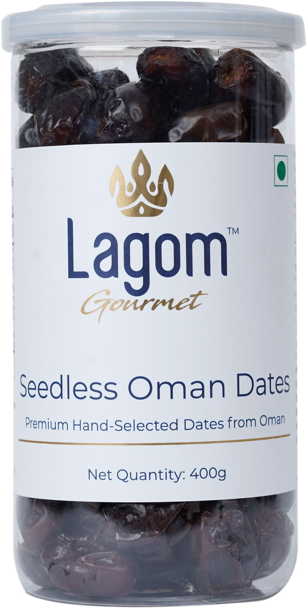 Lagom Gourmet Seedless Omani Dates 400g | Premium Dry Fruits | All-Natural | No Added Sugar | No Preservatives | Gluten-Free | Vegan | Non-GMO | Khajur/Khajoor/Khejur