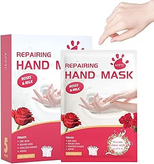 Luvas Hidratantes para Mãos | Luvas Hidratantes Rose Milk para Mãos,Luva Hidratante de Mãos Secas 5 peças de inverno para pele áspera para homens e mulheres, ferramenta para cuidados com as mãos Aezon