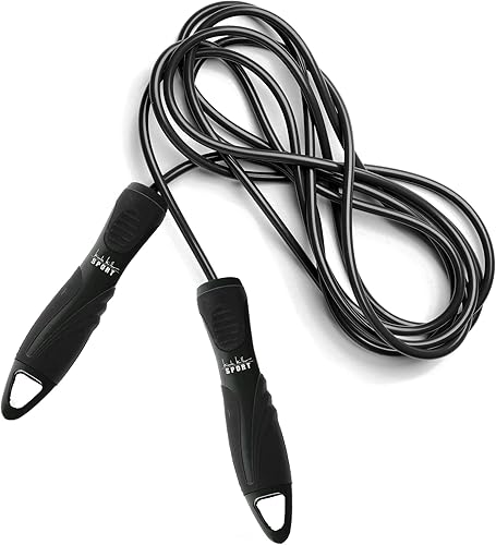 Nicole Miller - Cuerda de saltar de 9 pies, cuerda de salto de entrenamiento para niños, mujeres, hombres con asas antideslizantes de goma