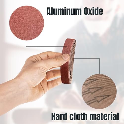 Miniatura 3 de POWERTEC 401315 38 x 13 pulgadas, lijadora de banda de óxido de aluminio de grano 150, correas abrasivas para lijadora de banda de aire, lijado de