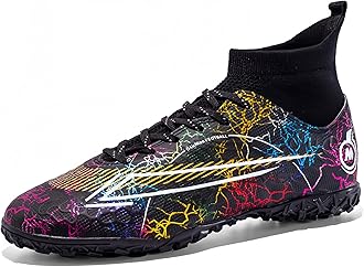 Soccer Cleats for Mens Womens Turf Soccer Shoes Indoor Footall Cleats High Ankle TF AG FG Football Boots Wide Training Sneaker