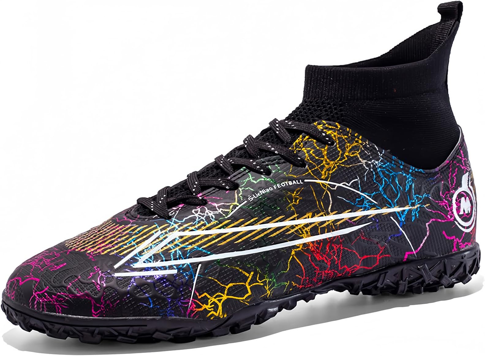 Soccer Cleats for Mens Womens Turf Soccer Shoes Indoor Footall Cleats High Ankle TF AG FG Football Boots Wide Training Sneaker