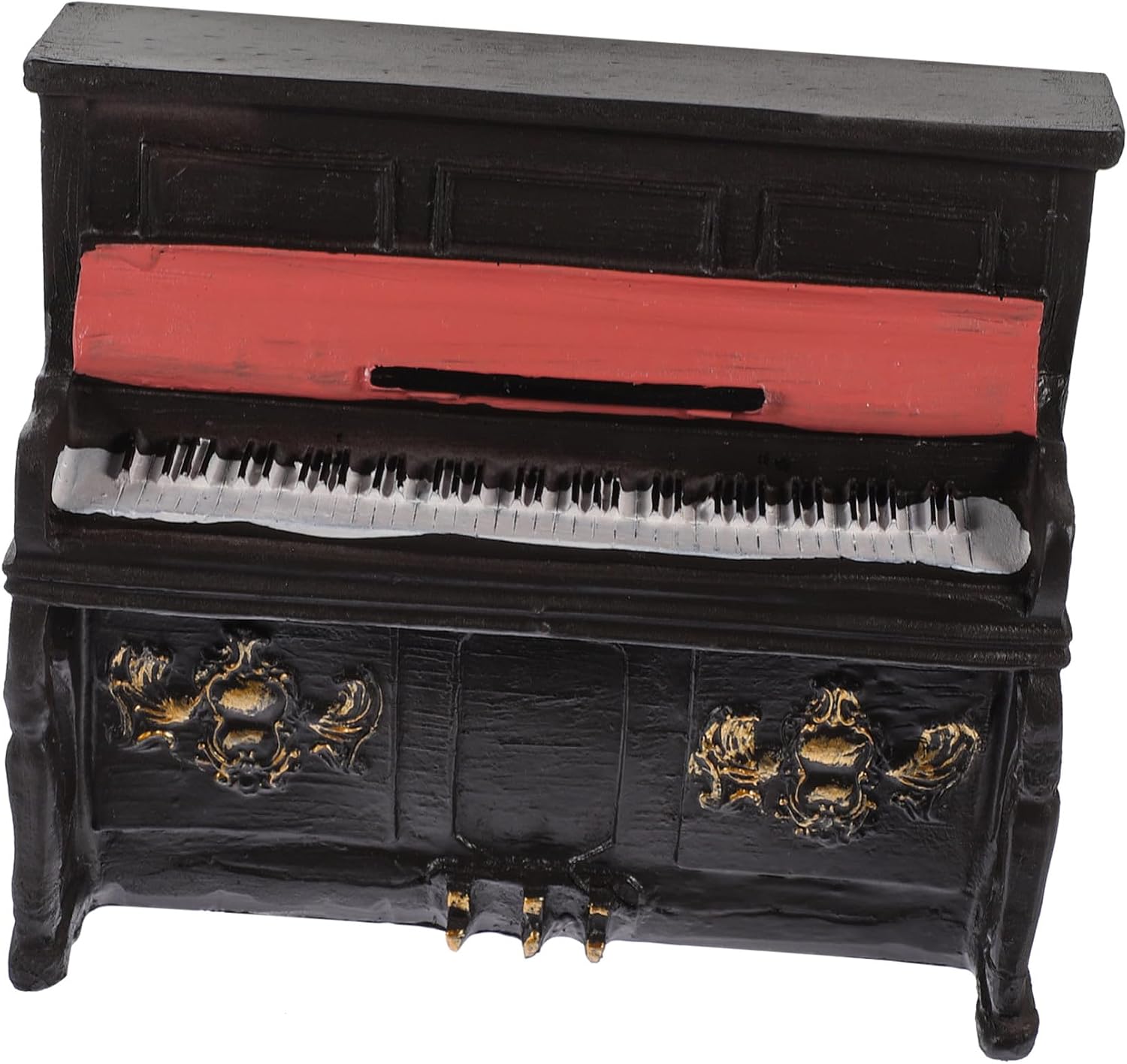 Xmas Retro Style Resin Piano Figurine, Creative Piano Decor Mini Statue