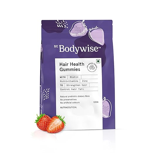 Be Bodywise Biotin Hair Gummies for Stronger, Shinier Hair & Nails 120 Day Refill Pack With