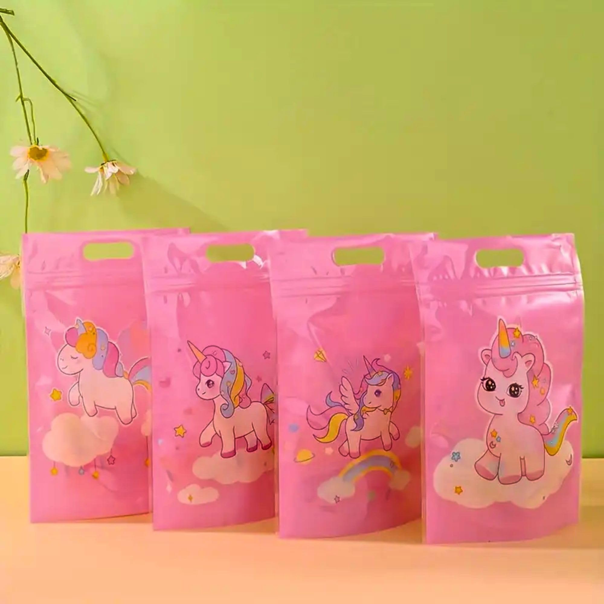 Birthday Popper Birthday Return Gift for Kids Unicorn Ziplock Bags Pack 50