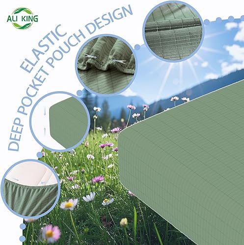 Miniatura 4 de ALI KING Grounding Sábanas de tamaño matrimonial XL, algodón suave con fibra plateada, bolsillo profundo de 15 pulgadas para mejorar el sueño