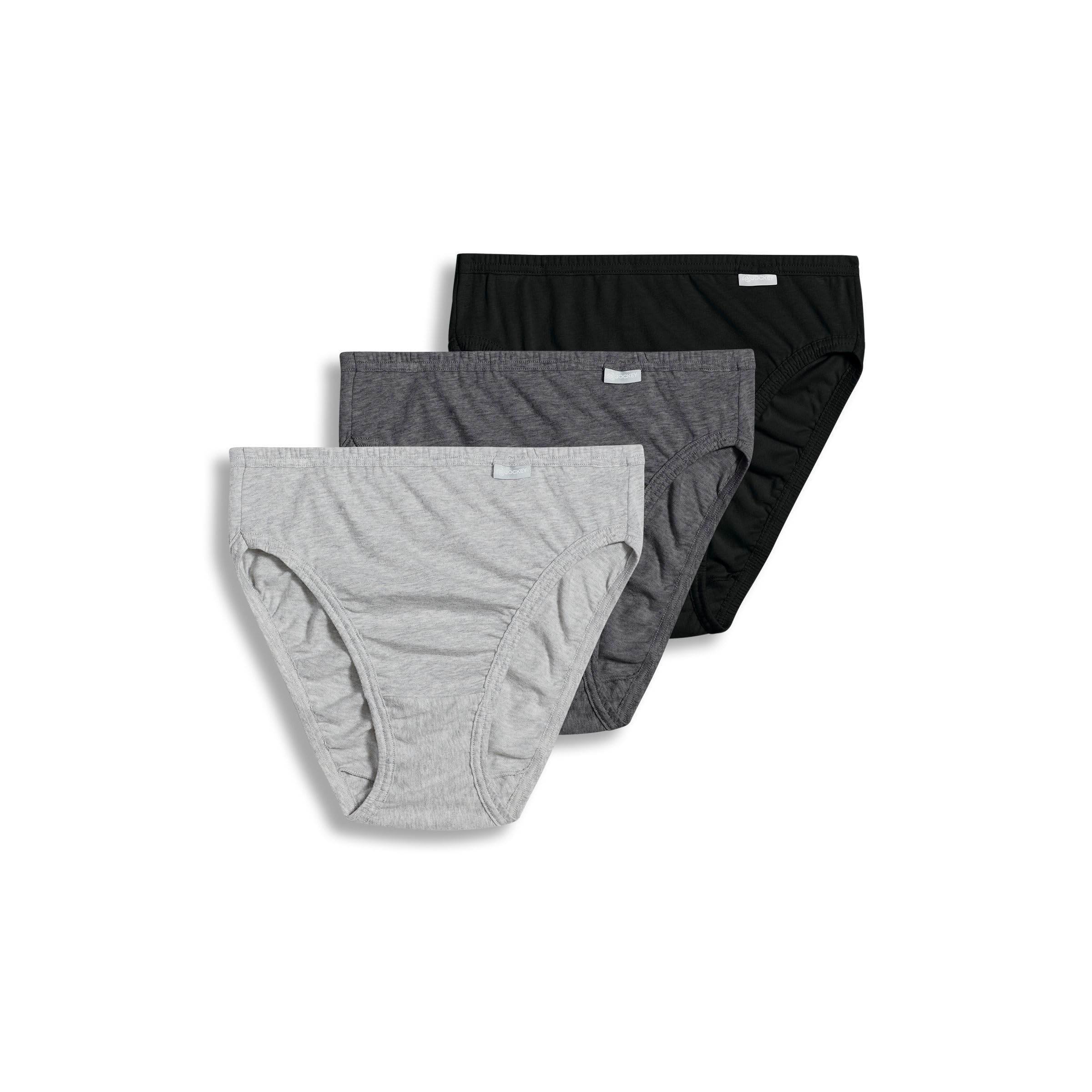 Jockey Women's Underwear Elance French Cut - 3 Pack, Grey Heather, 7