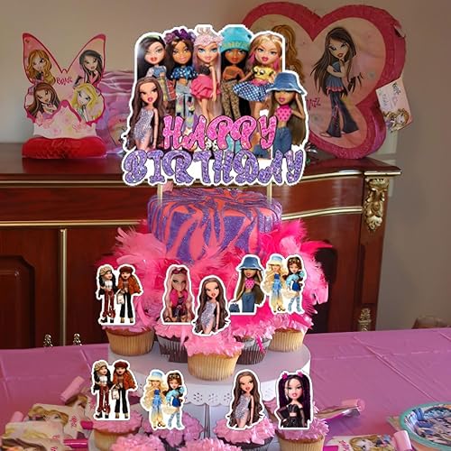 Miniatura 6 de Decoraciones de fiesta de cumpleaños de niña brat, suministros de fiesta temática de niña mocosa para niños y adultos con pancarta de feliz