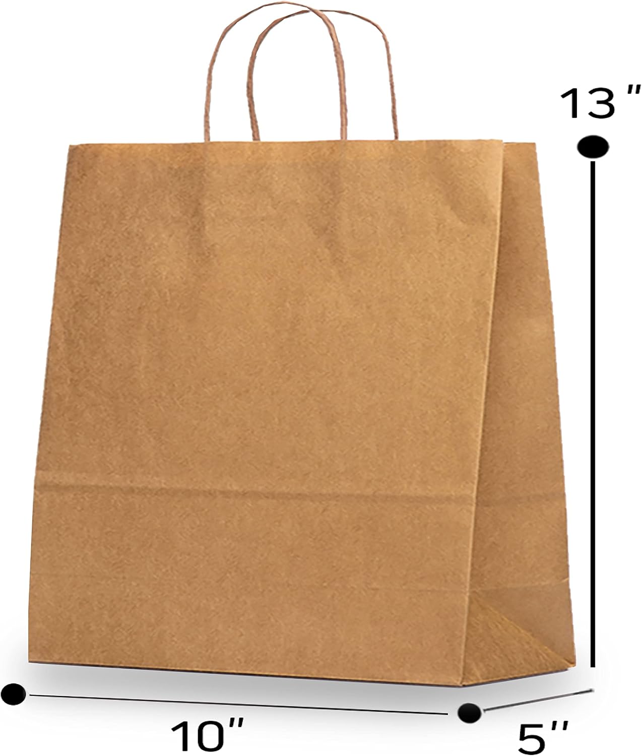 Solid Print Holiday Gift Twisted Handles Kraft Paper Bags in Bulk, Multipurpose use, Suitable for Every Occasion, 10 X 5 X 13, Brown