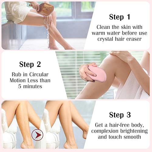Miniatura 9 de Borrador de pelo de cristal para mujeres y hombres, removedor de pelo mágico, herramienta de depilación exfoliante sin dolor para brazos, piernas y