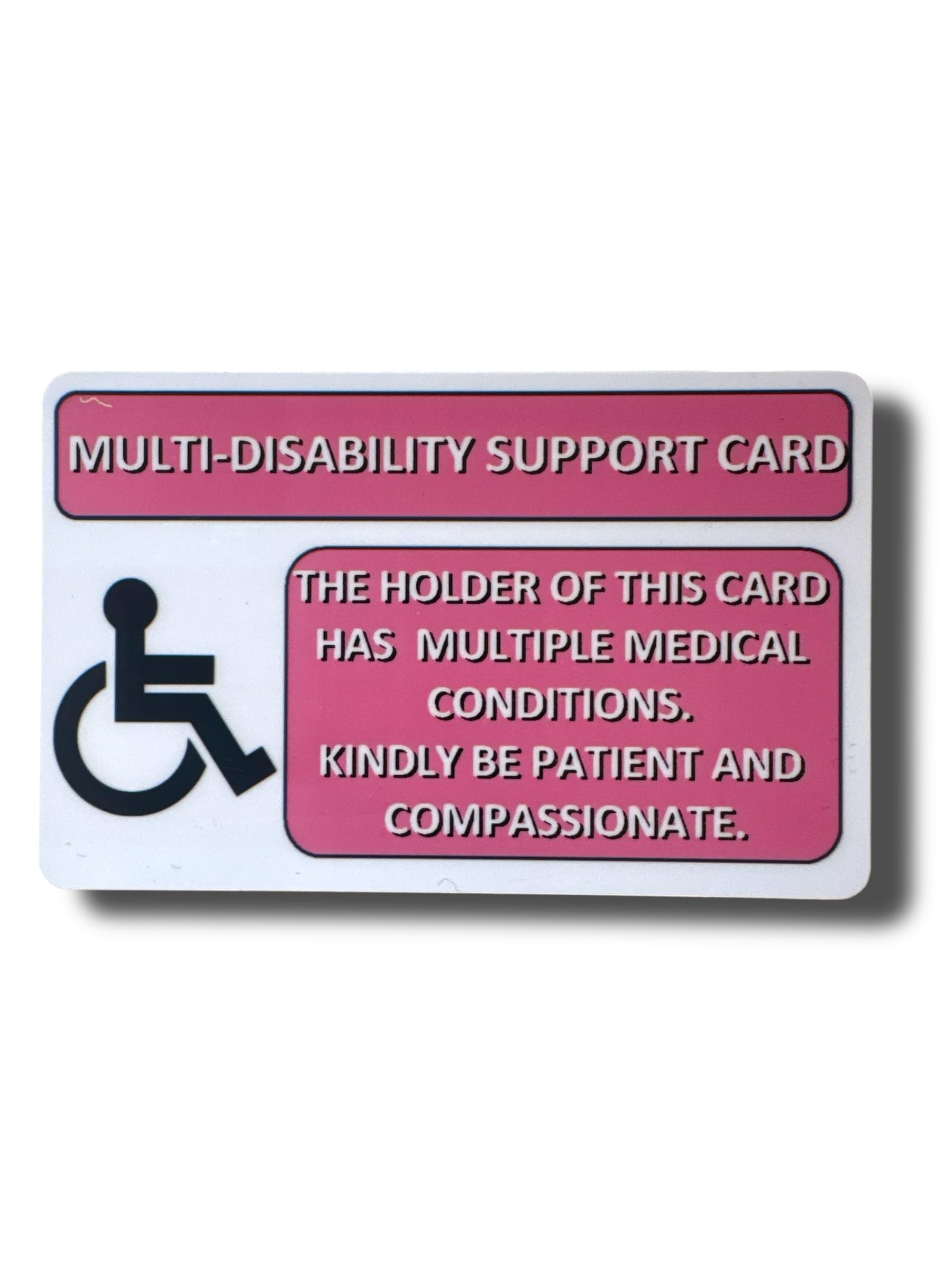 Medical Awareness Information Card (Multi Disability Conditions, Pink) โ image 1