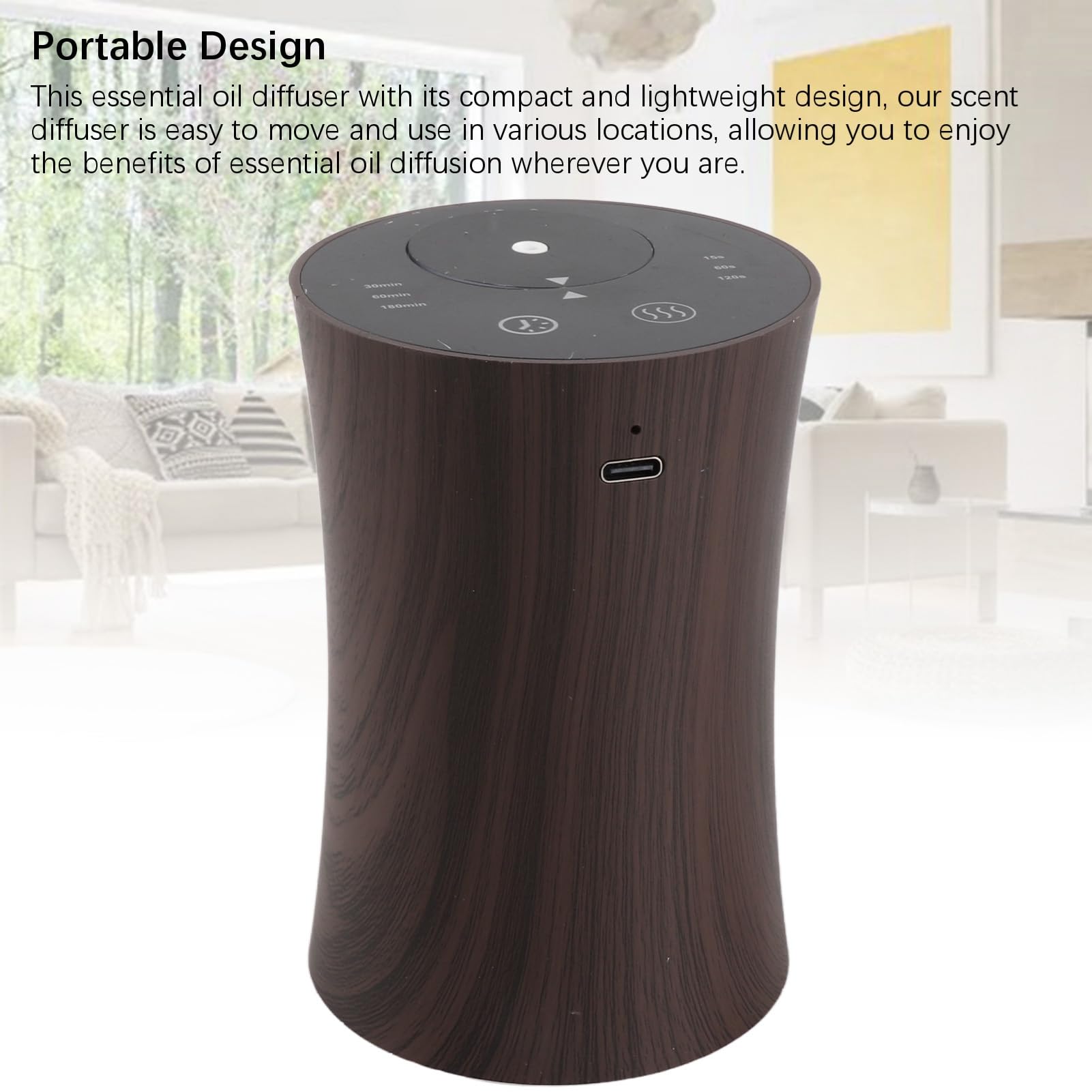 Focket Difusor de Aceites Esenciales sin Agua, Difusor de Aromaterapia Portátil Silencioso, de Compacto con Cable de Carga USB para el Hogar, Oficina, Coche, Dormitorio, Viajes
