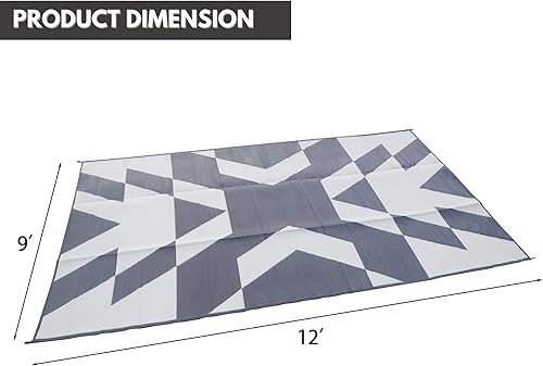 Miniatura 17 de Glamplife Alfombra de exterior de 5 x 8 pulgadas, impermeable, alfombra de camping para fuera de tu caravana, alfombra bohemia para exteriores