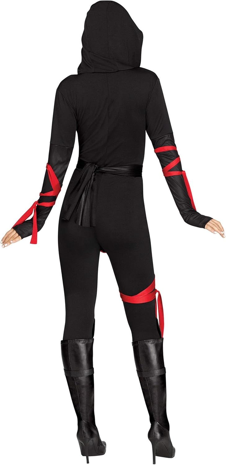 Fun World Women's Sexy Ninja Warrior Adult Costume, black, Size S 4-6