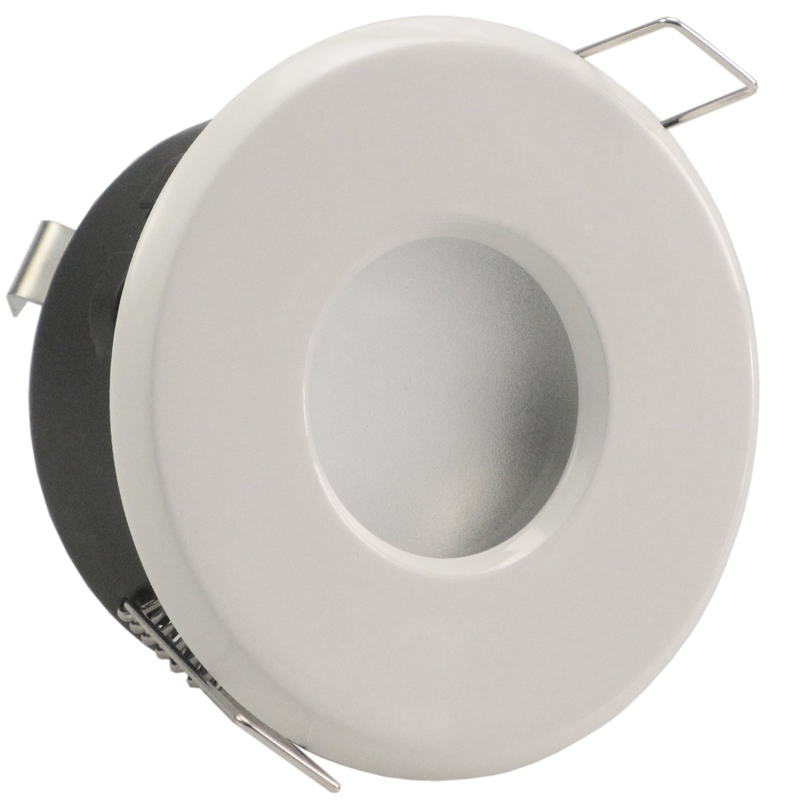 trendlights24 MER IP65 LED Bad Einbaustrahler flach 5W dimmbar 230V 5er Set | Weiß, rund, Einbautiefe 50 mm, Warmweiß, 3000k, 110°, Decken Einbauspots, Feuchtraum, außen, LED austauschbar