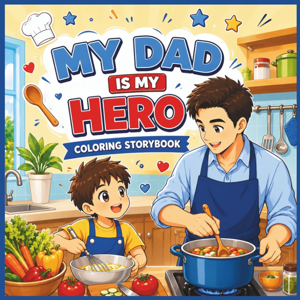My Dad Is My Hero Coloring Storybook for Kids: Heartwarming Father’s Day Story About Love, Gratitude & Family Bonding for Ages 3–8