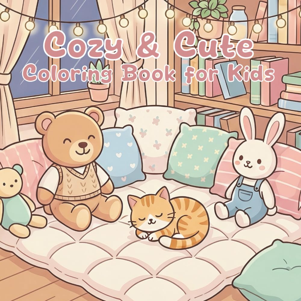 Cozy & Cute Coloring Book for Kids: Sweet and Simple Coloring Pages for Boys and Girls Ages 3–12