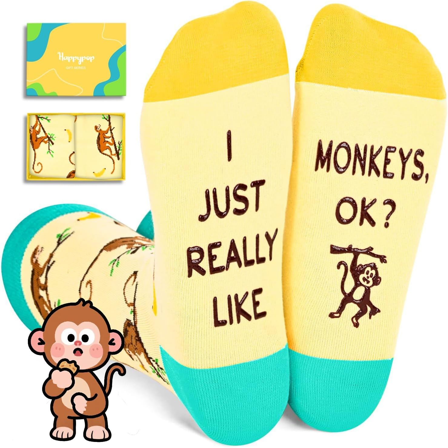 Funny Socks for Men Women - Dinosaur Monkey Octopus Raccoon Bee Penguin Lover Gifts