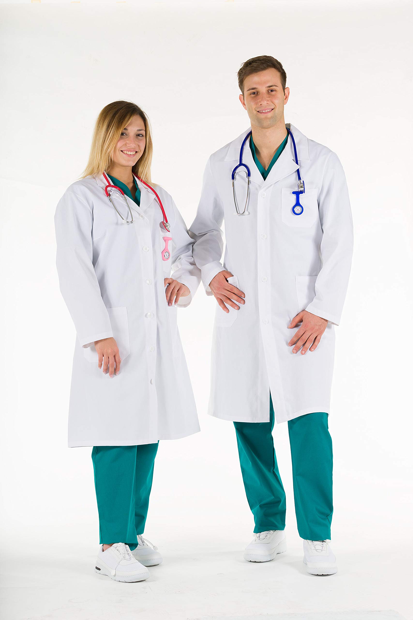 Gima Camice Bianco da Uomo 100% Cotone Taglia EU 50 per Medici e Studenti