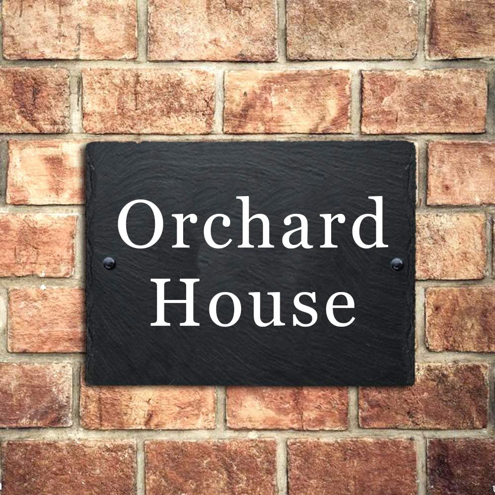 Slate House Signs House Numbers Plaques Door Number Plaques for Wall Slate House Numbers House Signs for Outside UV Printed 20X15cm (Rectangle)