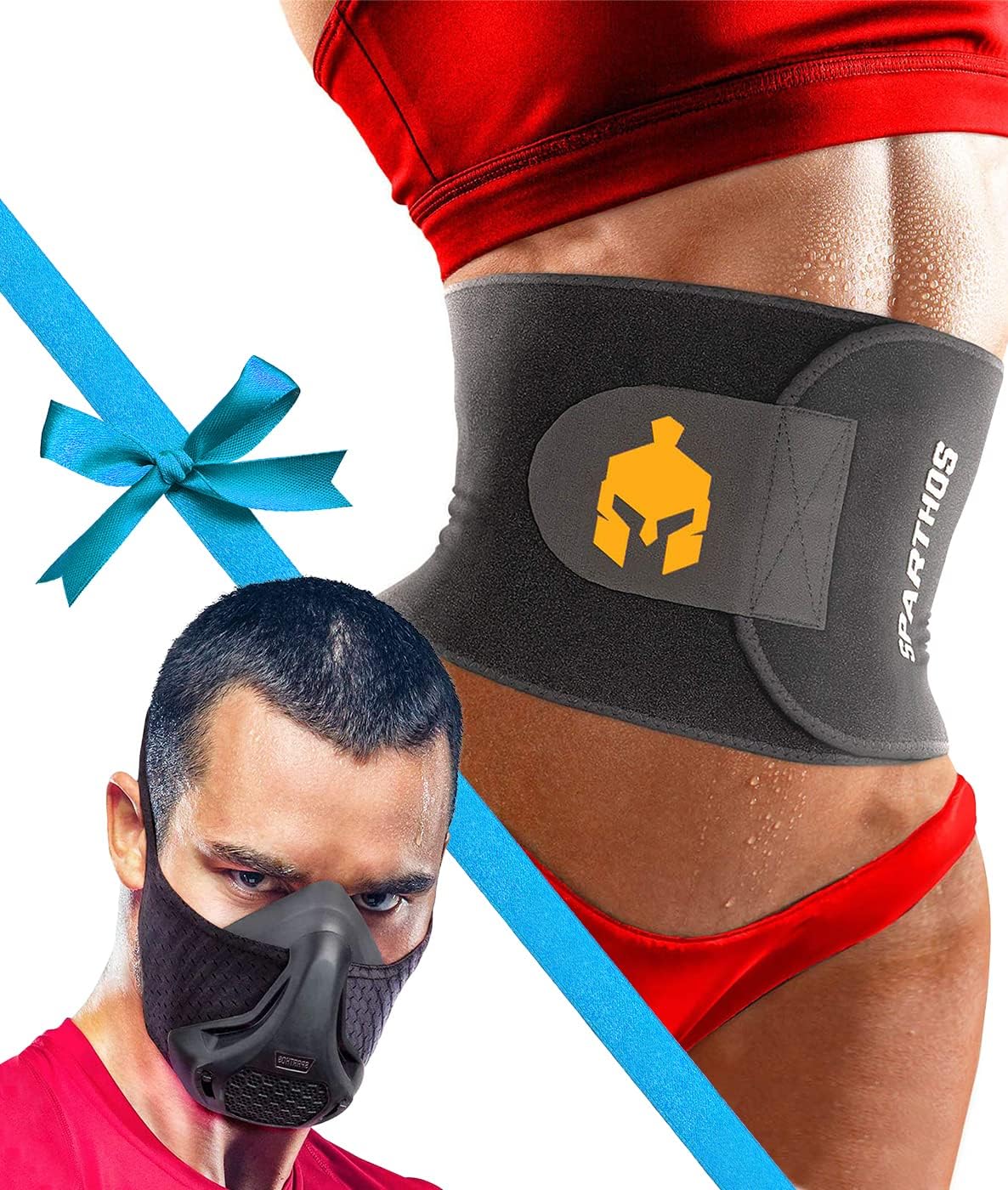 Sparthos Waist Trimmer Belt [Size Medium] x Training Mask [Midnight Black]