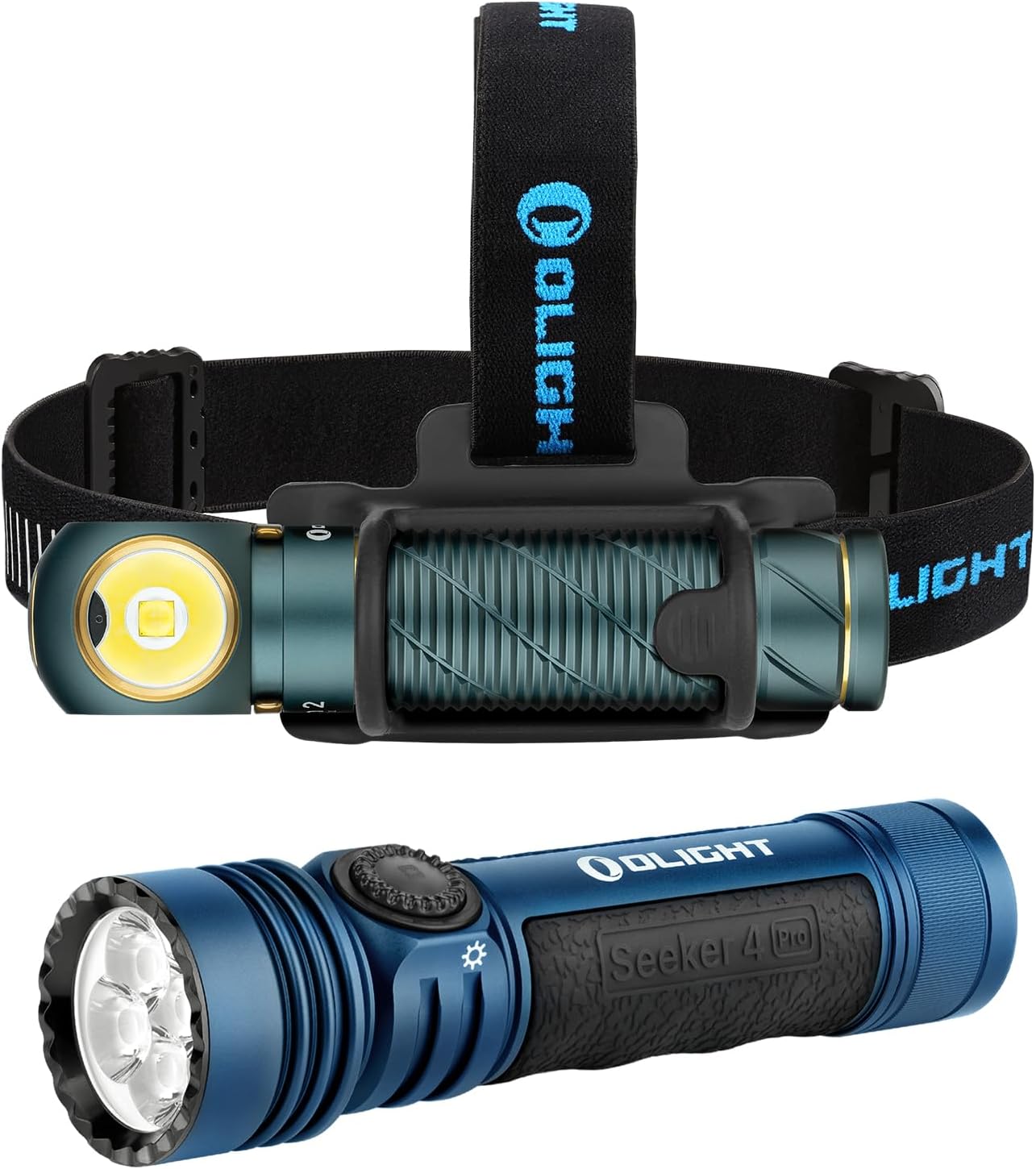 OLIGHT Perun 2 LED Headlamp 2500 Lumens Rechargeable Bundle Seeker 4 Pro Rechargeable Flashlights