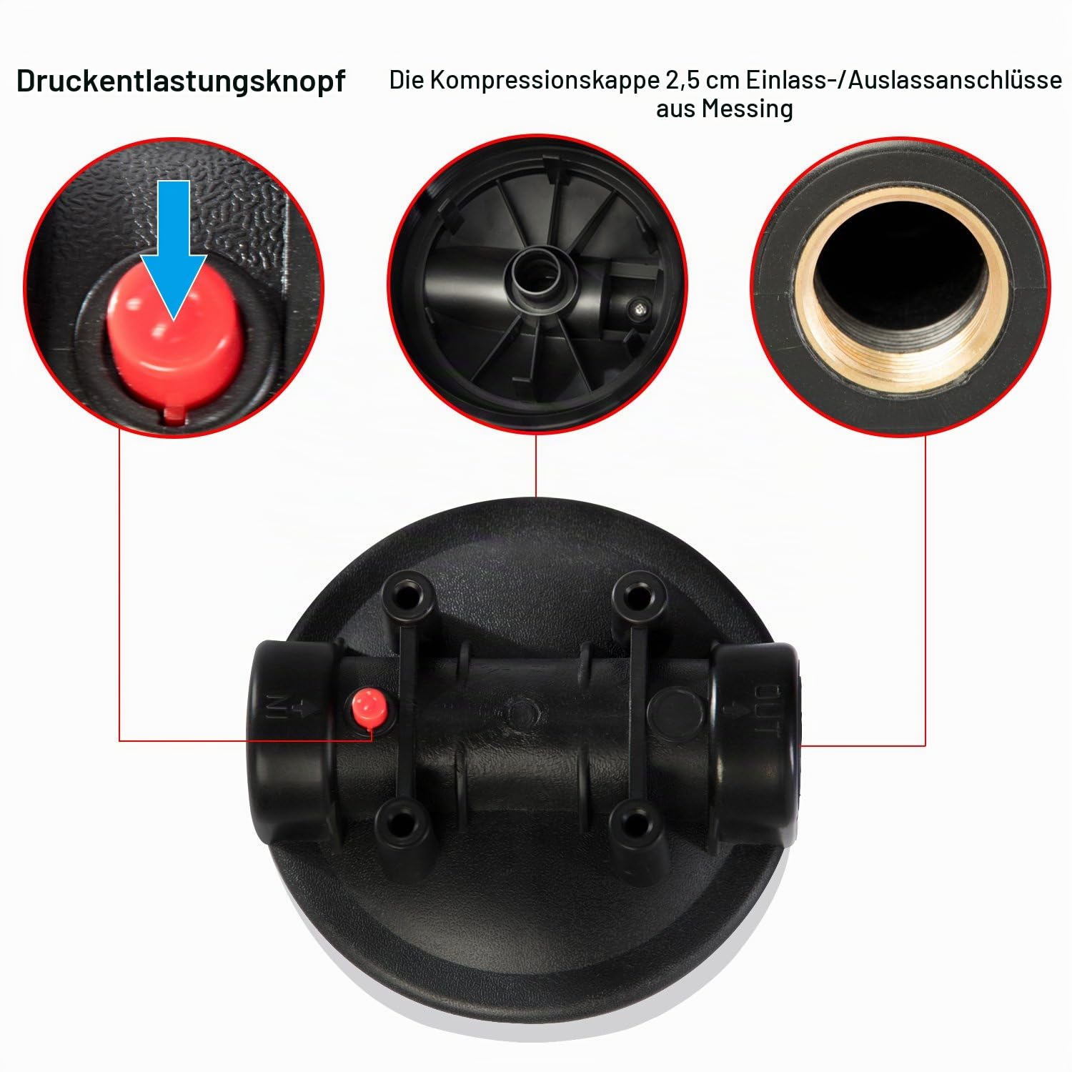 Geekpure 10-Zoll Großes Wasserfilter Gehäuse 1" BSP Auslass/Einlass mit Schraubenschlüssel und Halterung-Blau Farbe-4,5" x 10" (1)