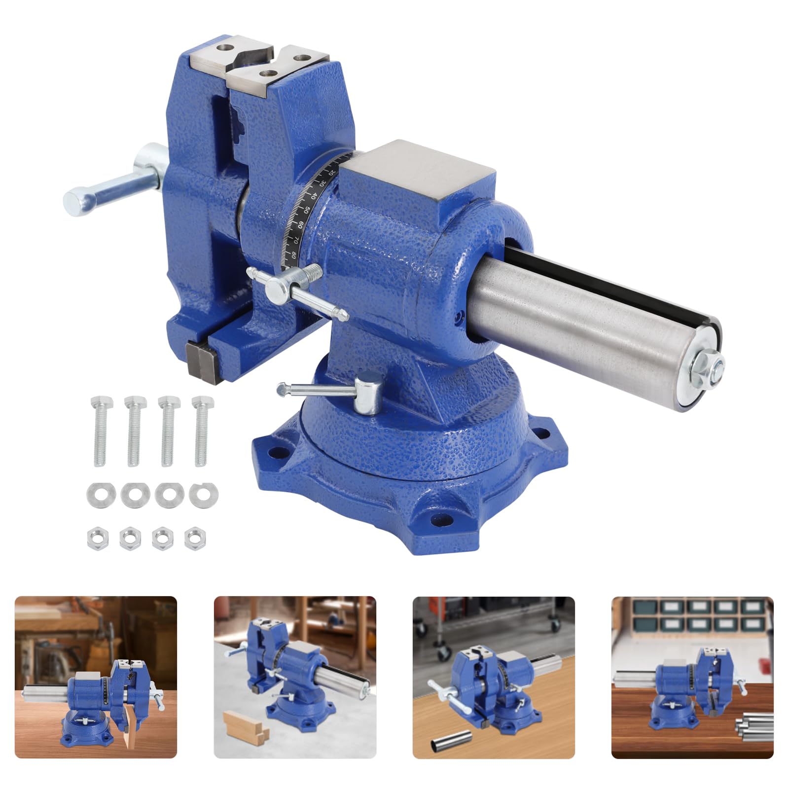 Étau de machine rotatif - Étau fixe - Étau parallèle professionnel rotatif - Mâchoires solides en acier trempé de qualité supérieure