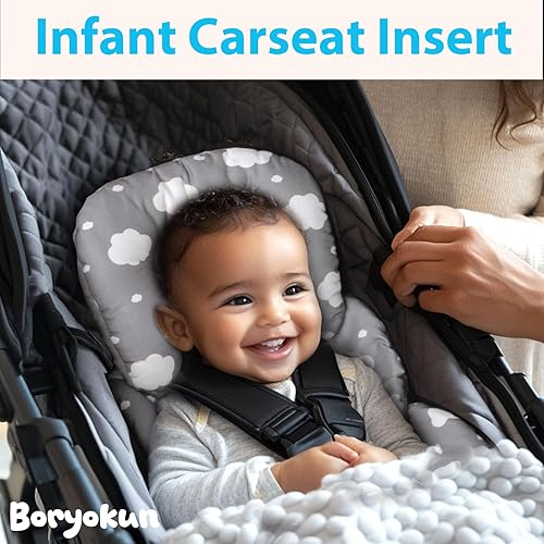 Miniatura 7 de Cojín reversible 2 en 1 para asiento de automóvil infantil para recién nacido, cojín transpirable de asiento de automóvil de bebé Minky para
