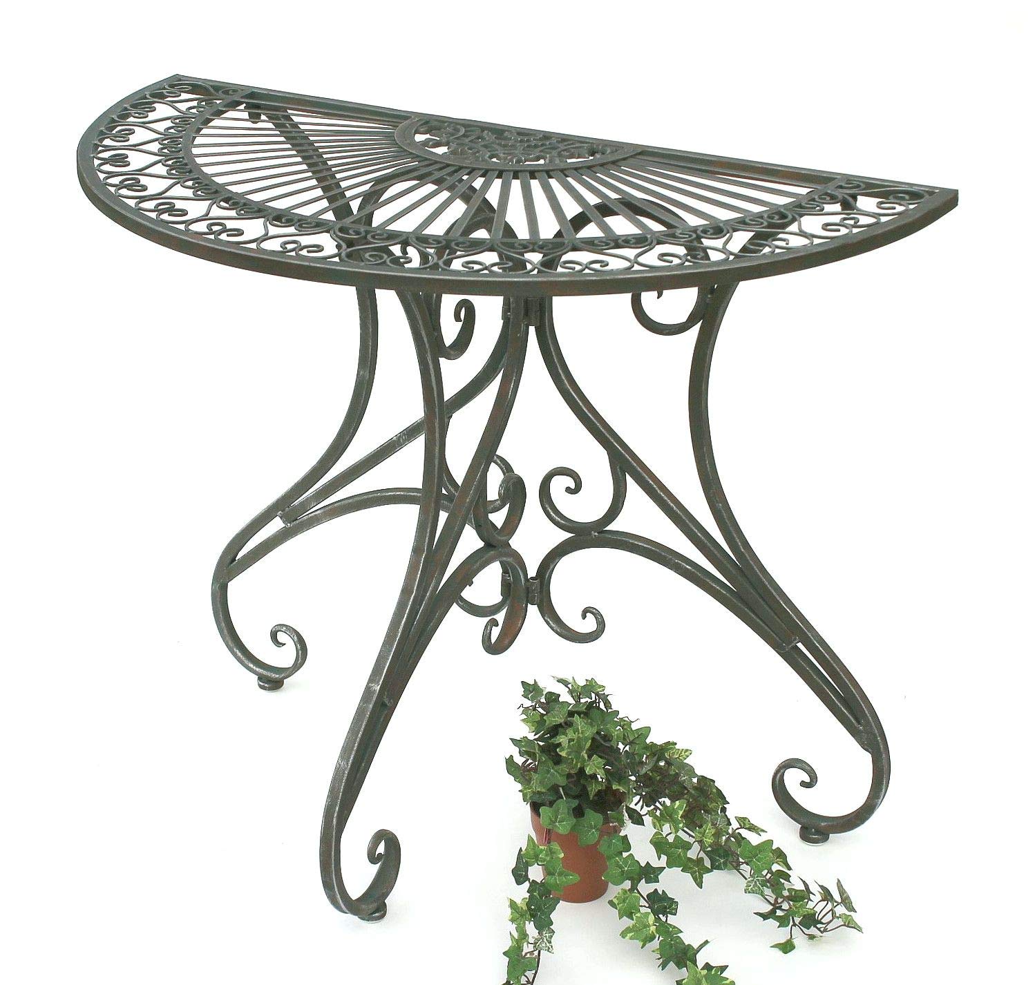 DanDiBo - Tavolino da parete semicircolare, in metallo, 90 cm, 130434