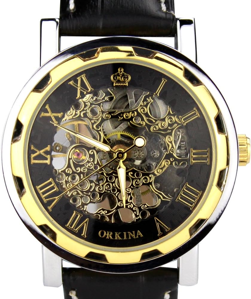 ORKINA kc023-l-gold/Black – Wristwatch Men's, Leather Strap Black