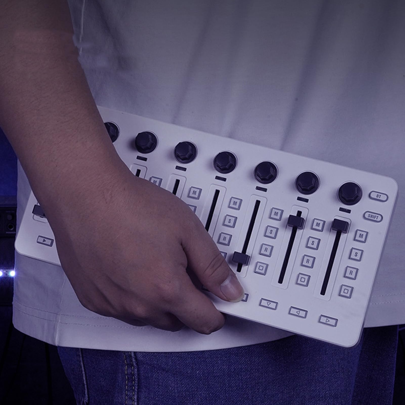 Mezclador Controlador MIDI USB con Batería Recargable, 16 Horas de Funcionamiento, Codificadores Giratorios de 360°, Conexión Inalámbrica para Windows, OS X, IOS, Android