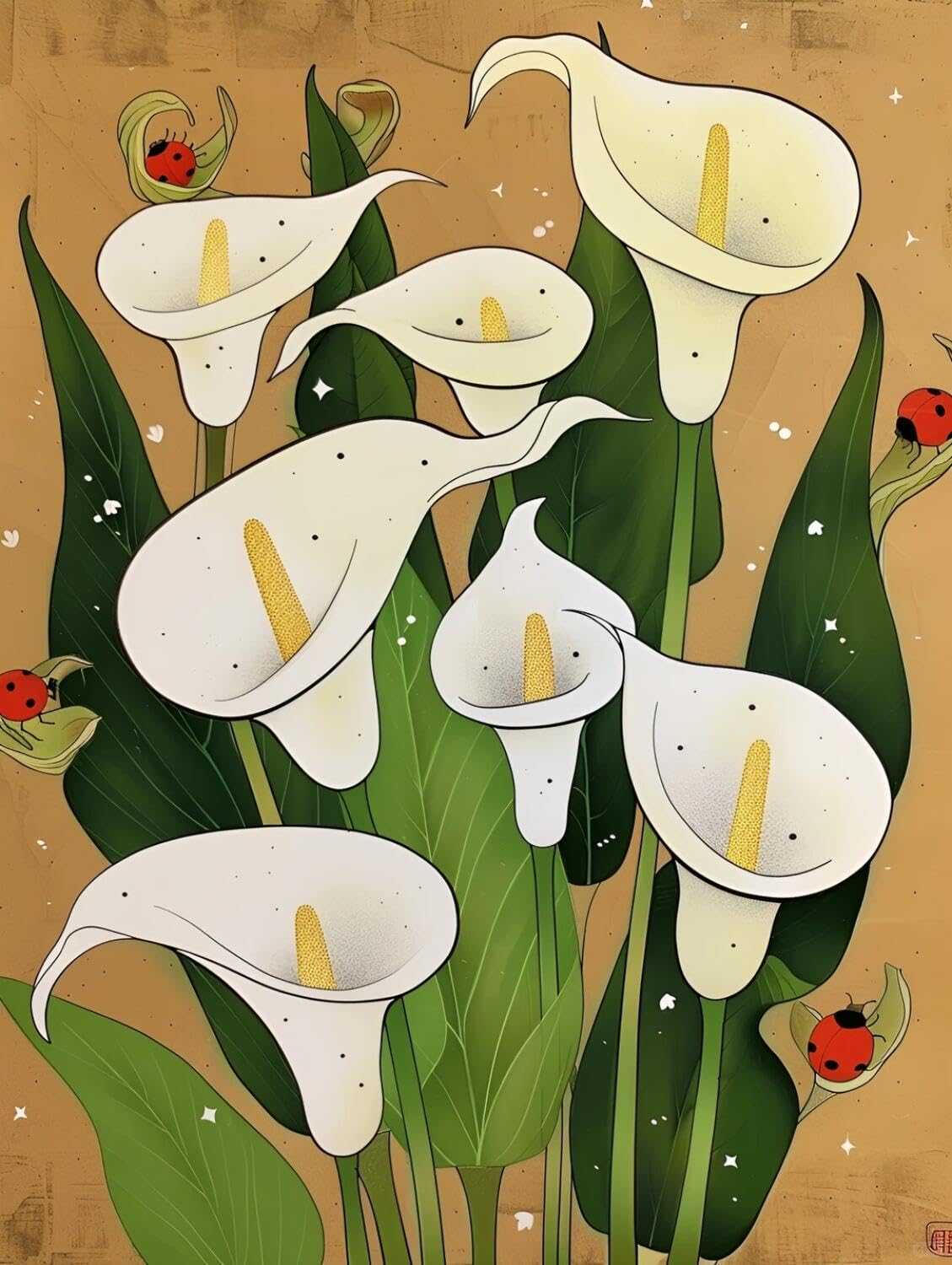 Rqwybcaxn Bead Embroidery Kits White Calla Lily 40x50cm