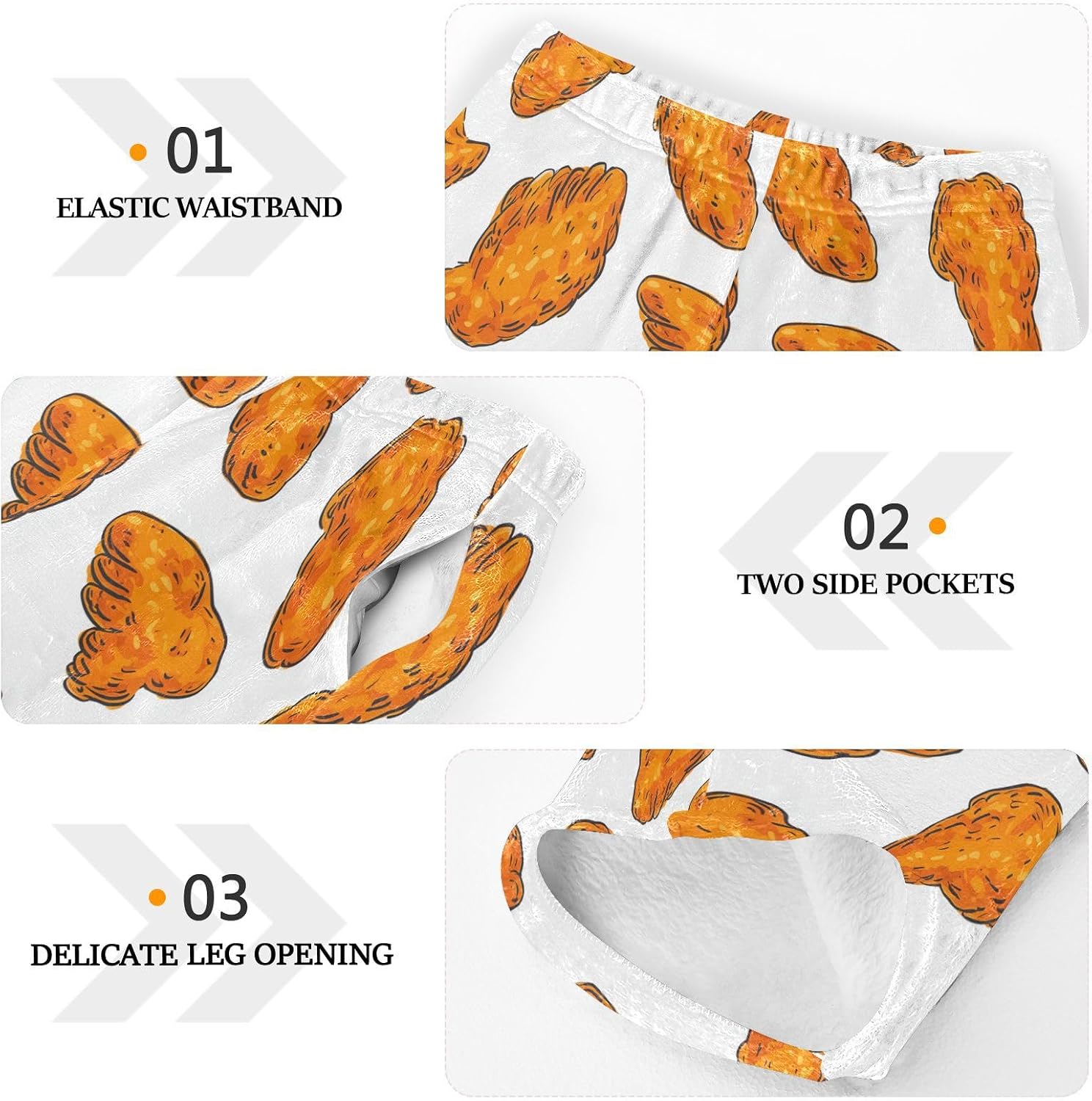 visesunny Cartoon Chicken Wings Pattern Boys Pants for Kids Fleece Bottoms Long Jogger Pants Trousers with Pockets Size 6-14Y