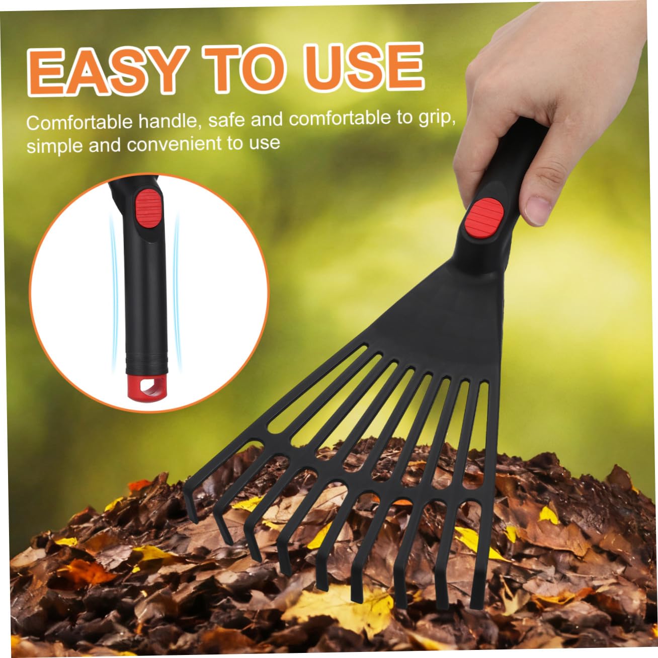 jojofuny 4piezas Rastrillo De Jardín De Plástico con Mango Herramienta para Quitar y Limpiar Macizos De Flores para Uso Jardinería y Espacios Exteriores