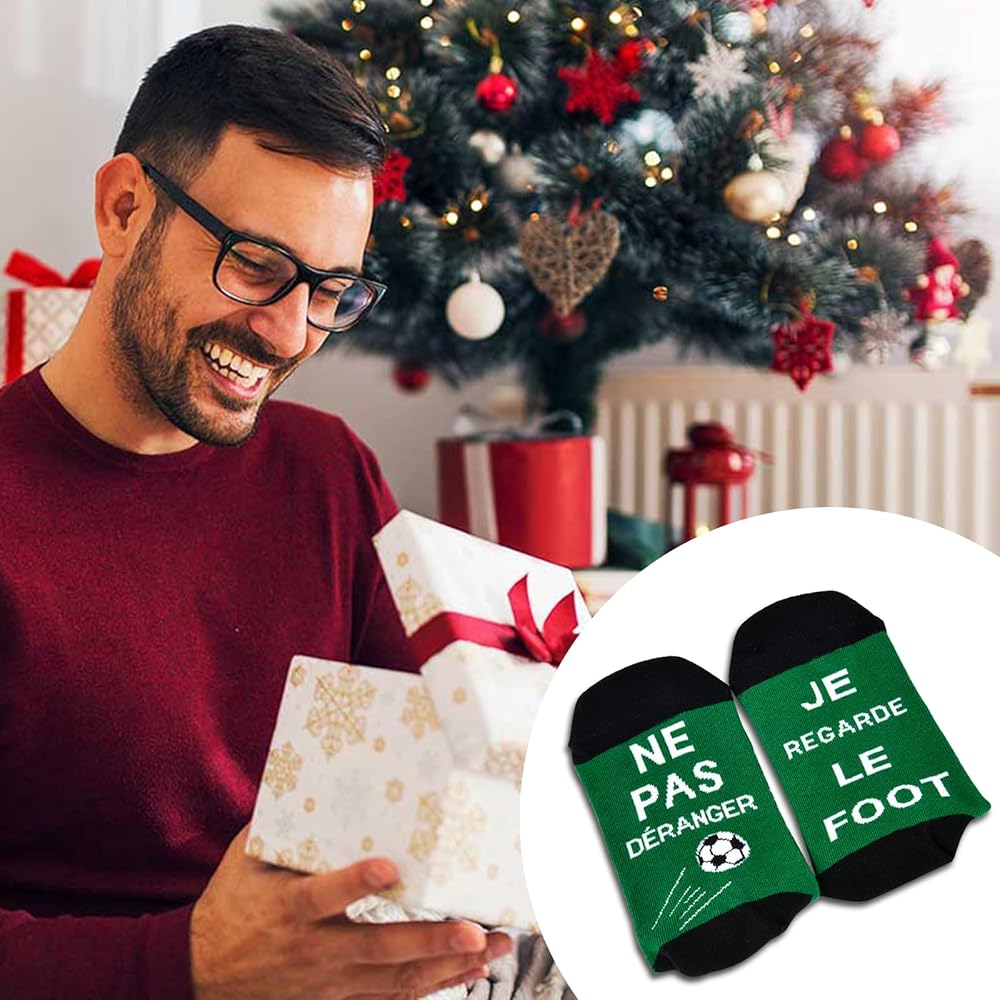 Chaussettes De Noël- Chaussettes De Noël - 4 Paires De Chaussettes De Noel Holding Hands Chaussettes De Noel Amusantes Pour Couples En Cadeau Pour Hommes Et Femmes Rouge 16x8 Cm