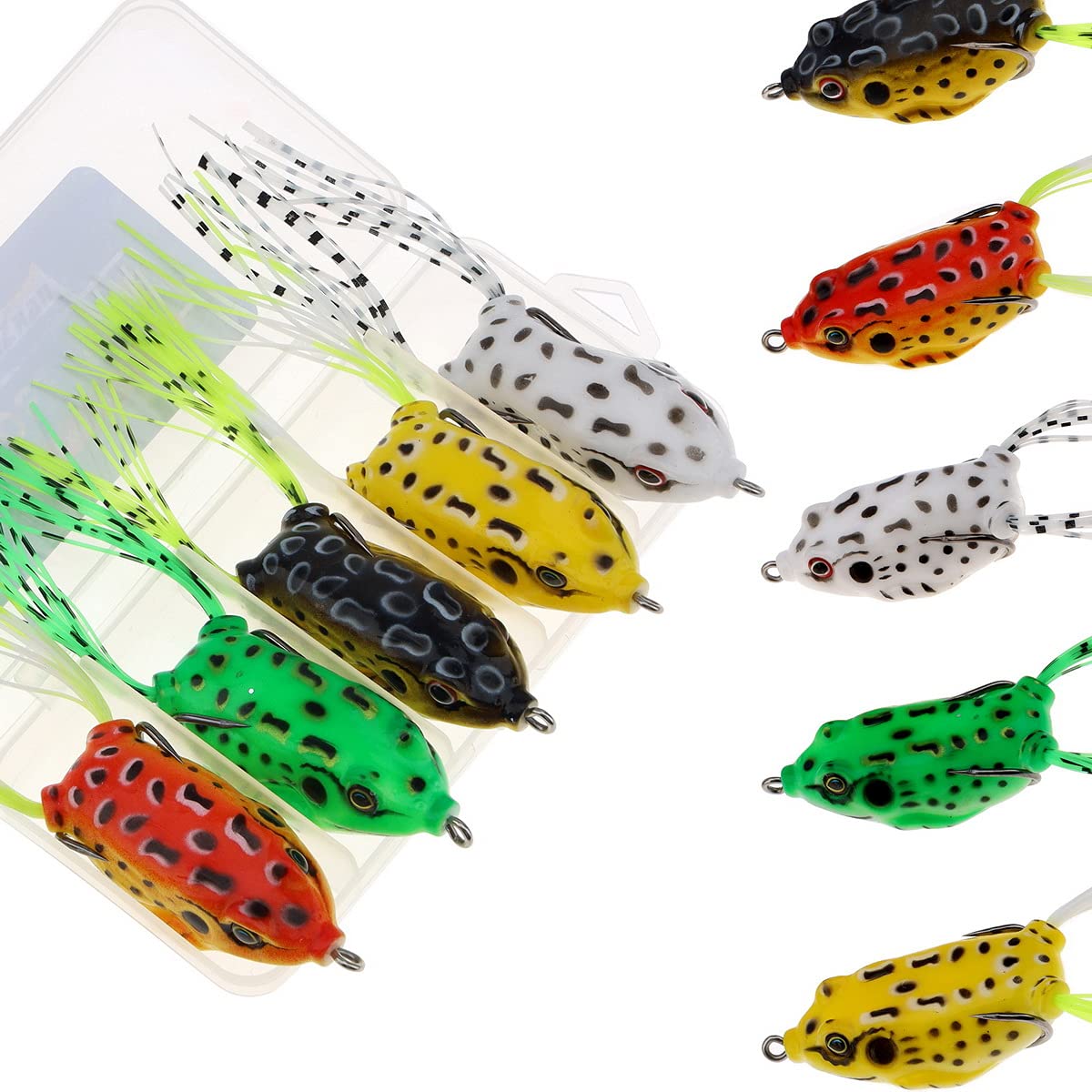 Leurre De Pêche Frog Leurres Souples Grenouille Surface 5 Cm - Pour Pêche Du Bar, Brochet, Sandre - Avec Hameçons Doubles - Eau Douce Et Salée Leurre Pêche Bar Brochet