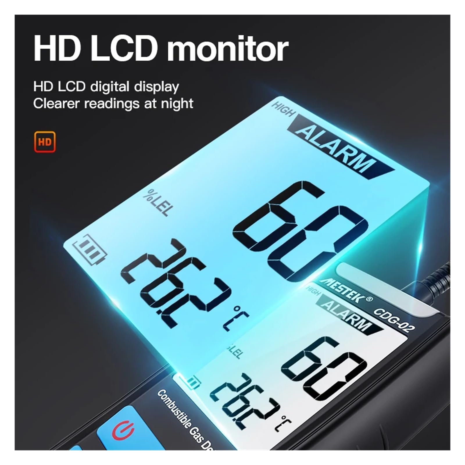 Analyseur de gaz détecteur Combustible Compteur monoxyde Carbone Portable CO CH4 Fuite testeur Moniteur(CGD900)