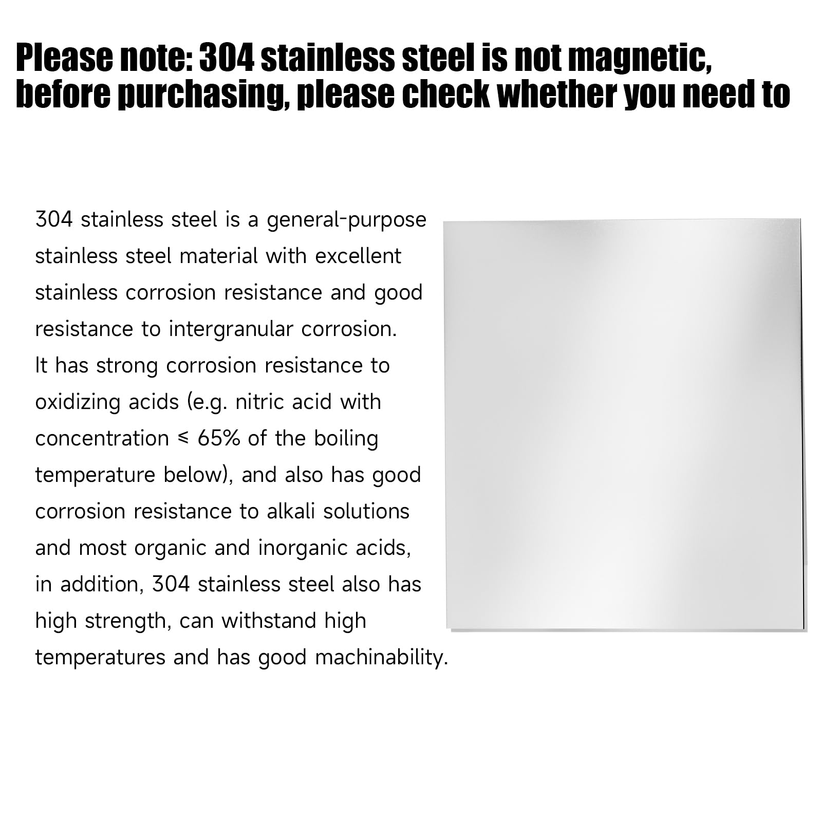 304 Stainless Steel Sheet - 2PCS 12