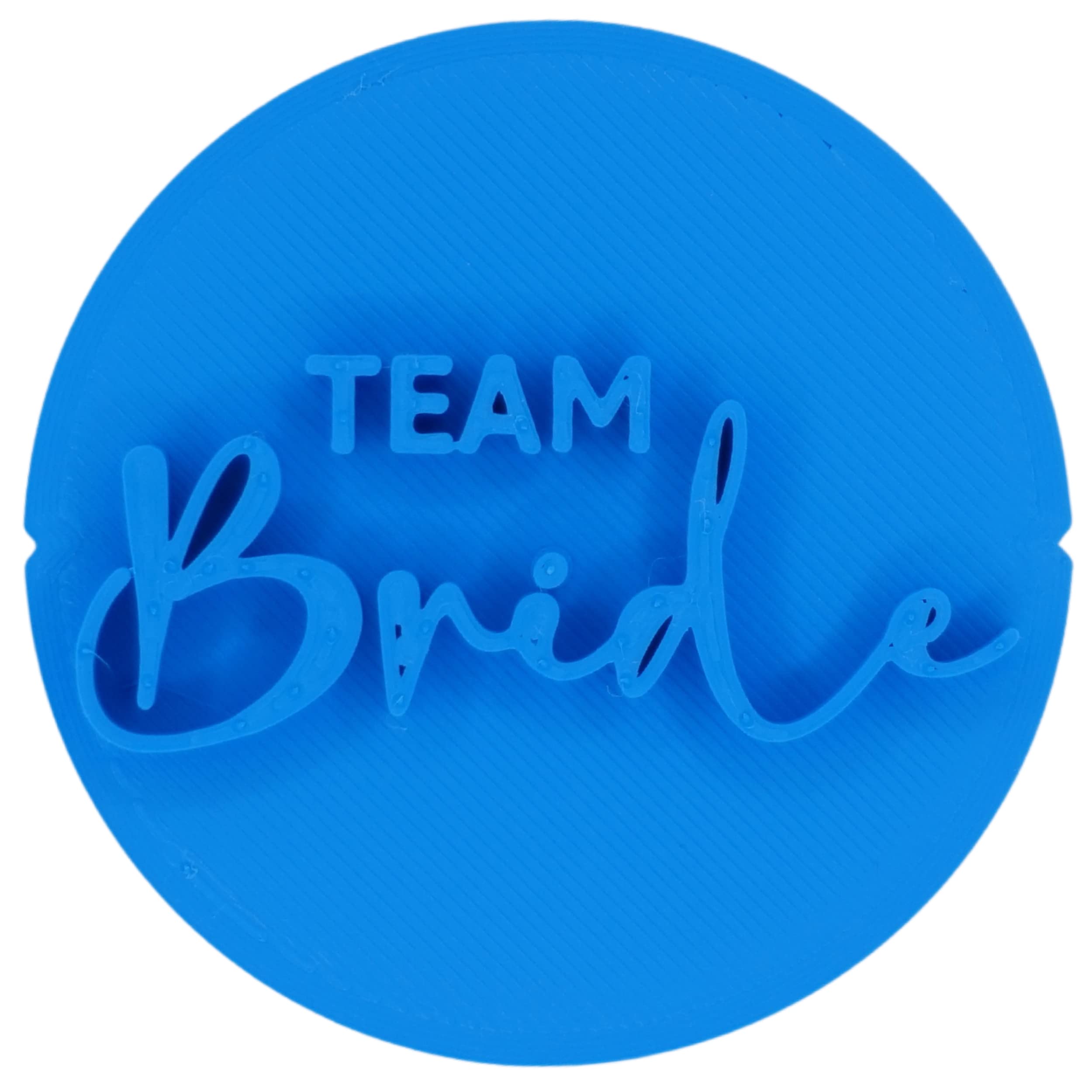 Team Bride Engagement Wedding Cookie Stamp Fondant Embosser 6cm (2.36 inches) Made in The UK for Baking, Cooking, Fondant, Icing, Cupcake, Cookie, Cake, Biscuits, Decoration