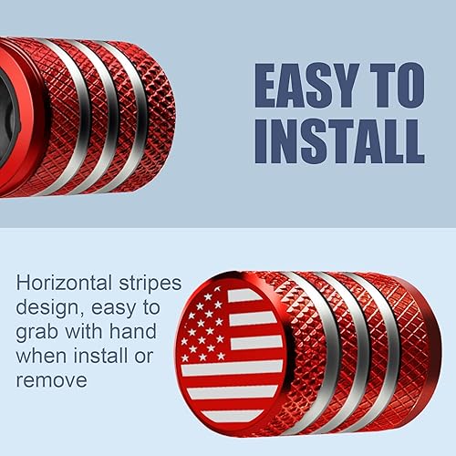 Vista 193 de Cubierta de tapón de válvula para neumático Paquete de 5 tapas de aire de metal, forro de plástico, resiste la corrosión, contra fugas, de rock and