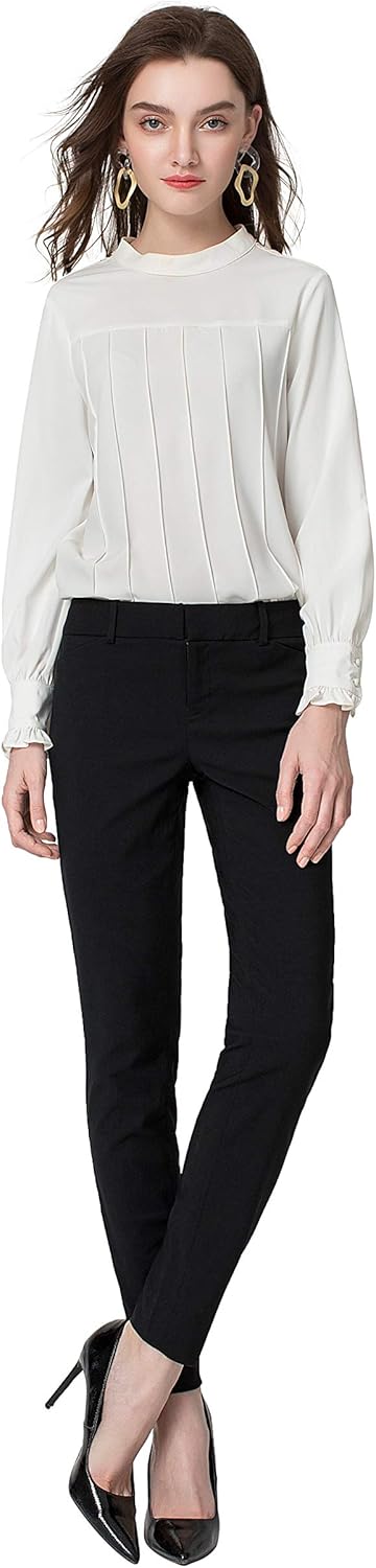 SATINATO Women's Casual Work Pants Skinny Slacks Leggings Comfort Mid Rise - Image 6