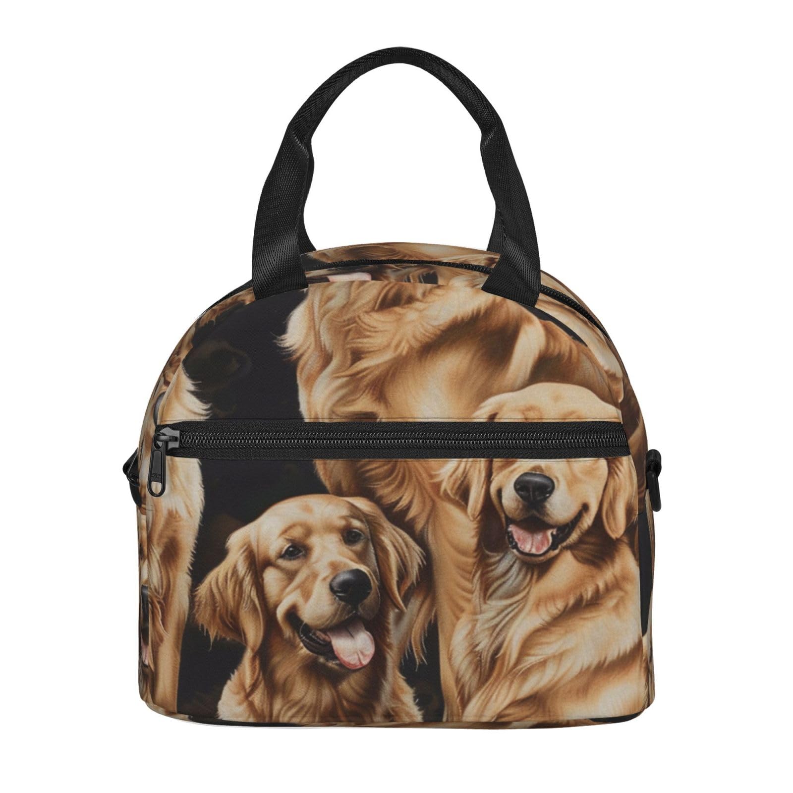 Golden Dogs Lunchtasche Mit Pfotenprint – Isoliert, Wiederverwendbar, Großes Fassungsvermögen