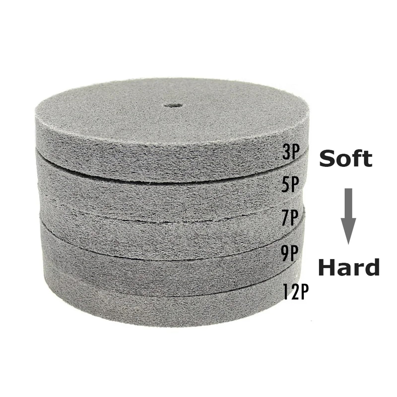 1 Rueda de Pulido abrasiva unificada de Nailon no Tejido de 250 x 25 x 20 mm con Acabado de mármol y herrajes de Acero Inoxidable(7P P240)