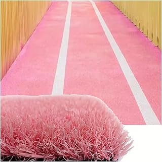 XILYZMO Césped Artificial, Mascota Hierba Sintética Alfombra, 1,18 Pulgadas Realista Falso Estera Sintética, Bajo Mantenimiento Se Puede Cortar Patio Rollo Césped (Color : Rosado, Tamaño : 39.3 x 19
