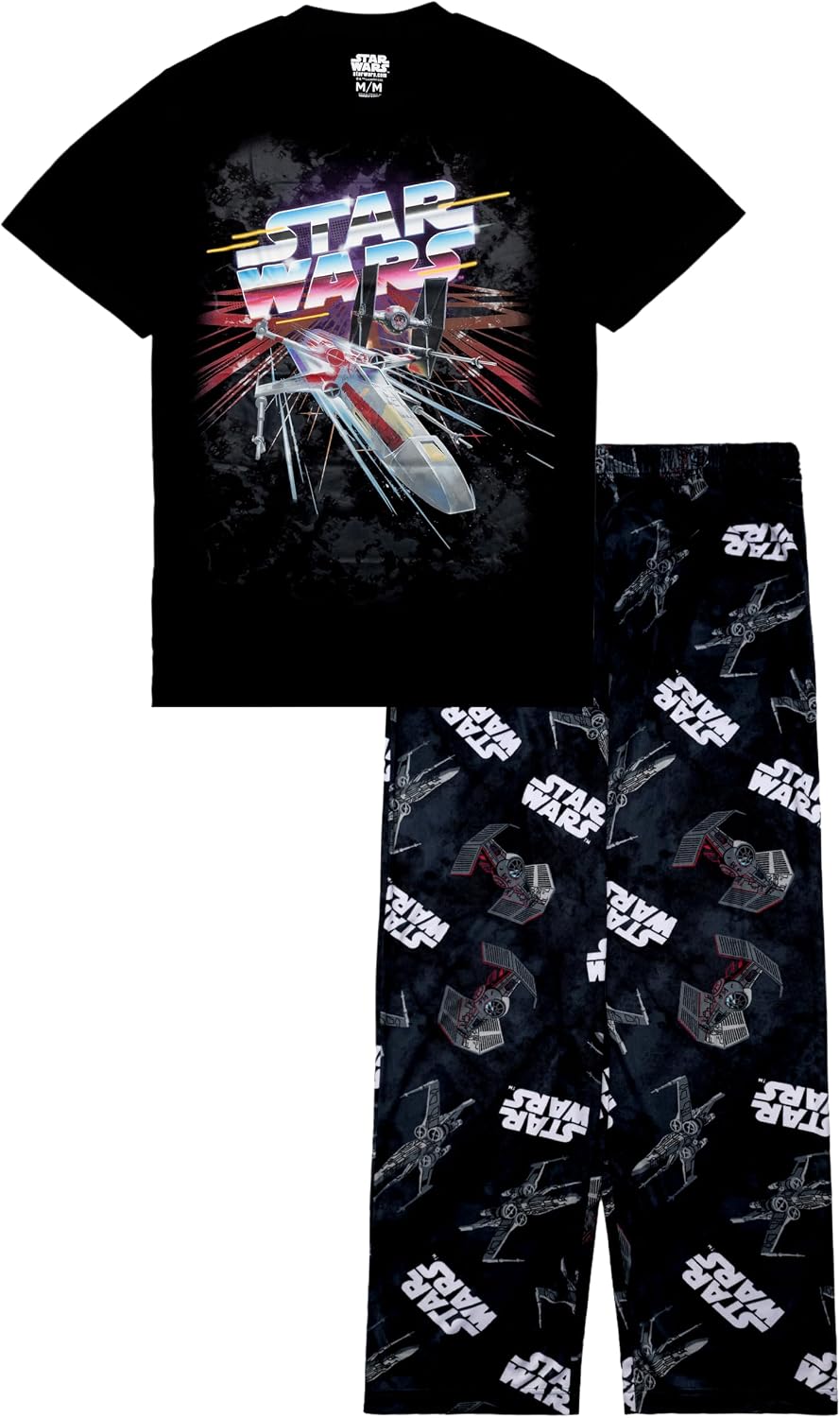 STAR WARS Men's 2-piece Loose-fit Pajama Set, Soft & Comfortable Nightwear for Adults