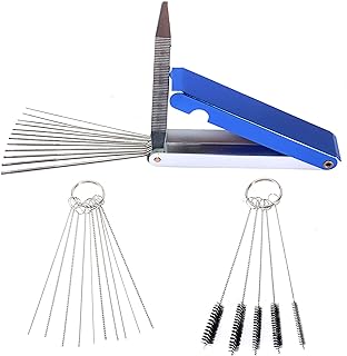 13 Cleaning Wires Set + 10 Cleaner Needles + 5 Nylon Tube Brushes Tool Kit for Carbon Dirt Jet Nozzles Gas Orifice Engine Carburetor Chainsaw Sprinkler Shower Head ATV Motorcycle Moped Bike
