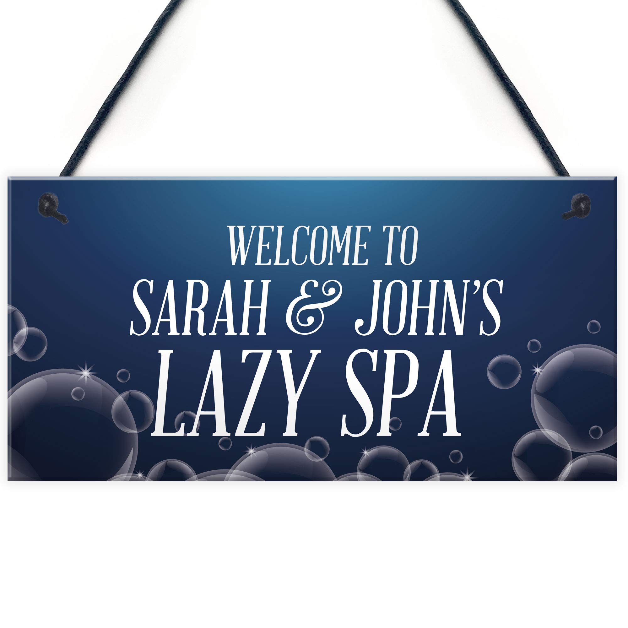 Red Ocean Personalised Lazy Spa Hot Tub Sign Acessories Novelty Home Decor Garden Hanging Plaque
